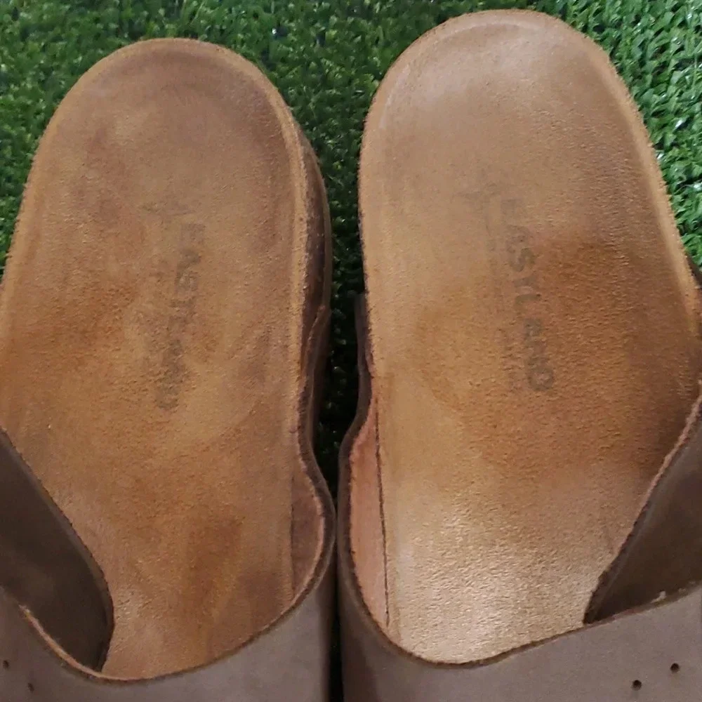 Mens Eastland Cambridge Leather Upper Slip on Sandals with Adjustable Straps 10D